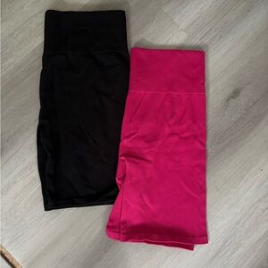 Women's Black and Pink Bike Shorts